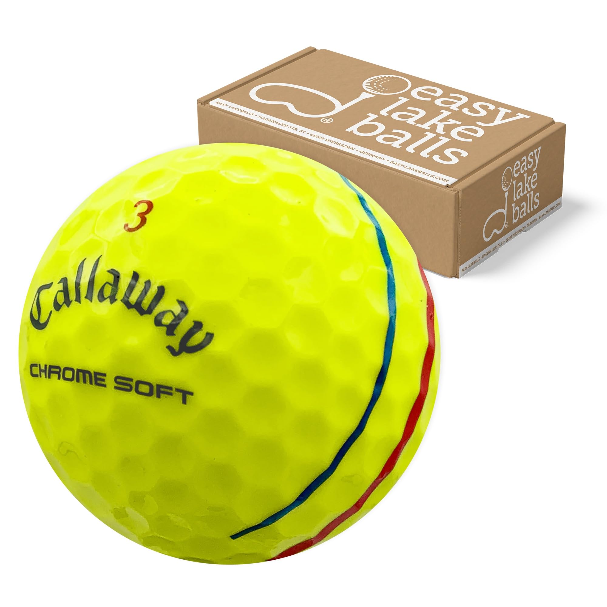 50 Chrome Soft Triple Track Yellow Lake Balls / Golf Balls Quality AAA/AA