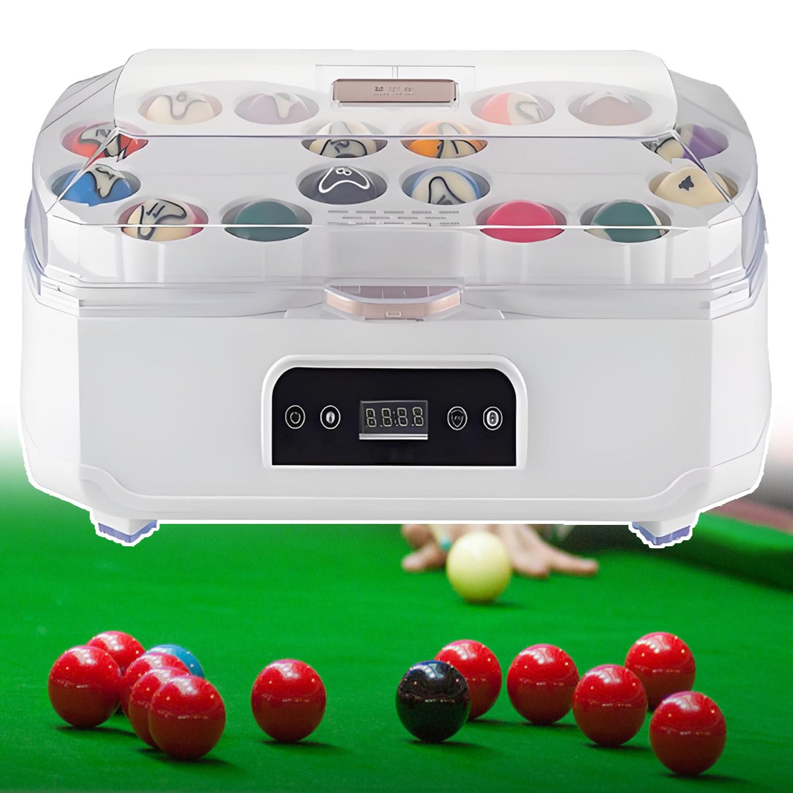 BOOZXCV Pool Ball Cleaner Machine 2026 - New Billiard Ball Polisher With Lcd Display, Pool Ball Polishing&Cleaning Machine With Wool Felt Grooves, Forward/Reverse Cycles (WithDrying)