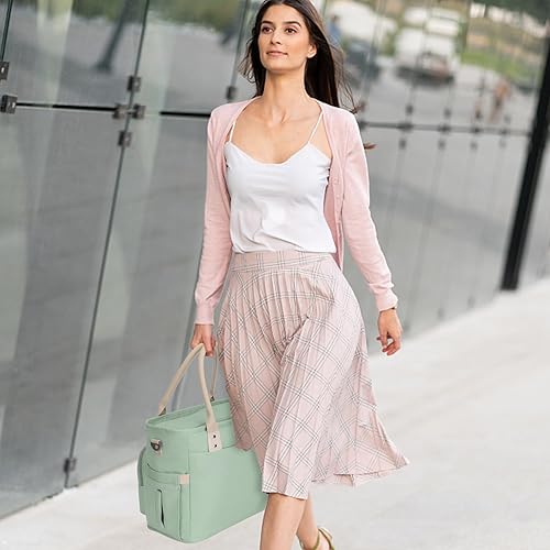 Miniatura 7 de Hafmall Lonchera grande aislada para mujeres, lonchera a prueba de fugas para hombres, bolsa de almuerzo de apertura amplia con correa para el