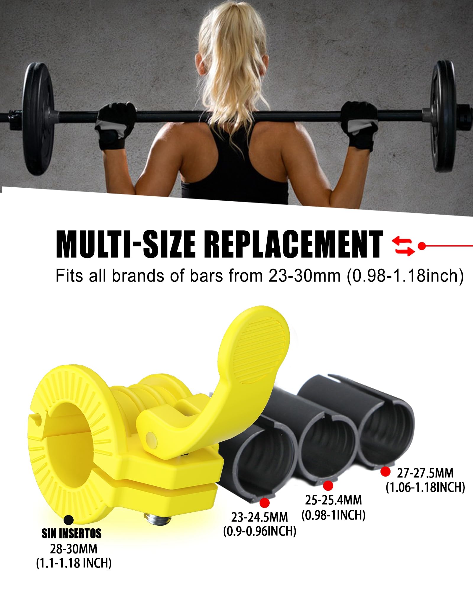 1 inch Barbell Clamps Pro Collar Adjustable Weight Bar Clips Fast Release Perfect for Pro Crossfit Strong Lifts and Olympic Fitness Training Supplies - Image 2