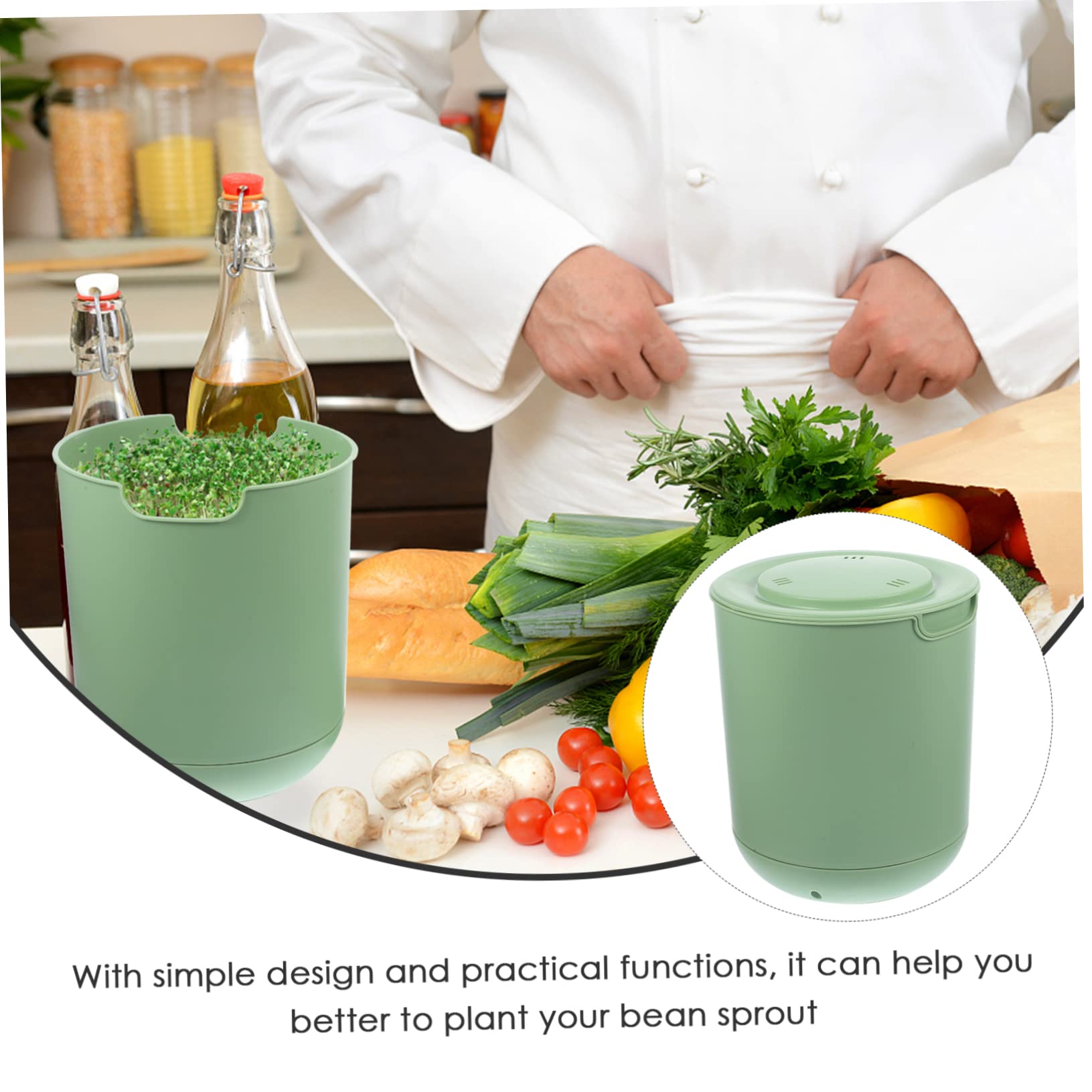 Toddmomy Cubo de Cultivo de Brotes de Soja, 1 Juego PP Verde Claro | Siembra de Semillas, Resistente al Desgaste Rebabas, No se Deforma, Fácil de Guardar