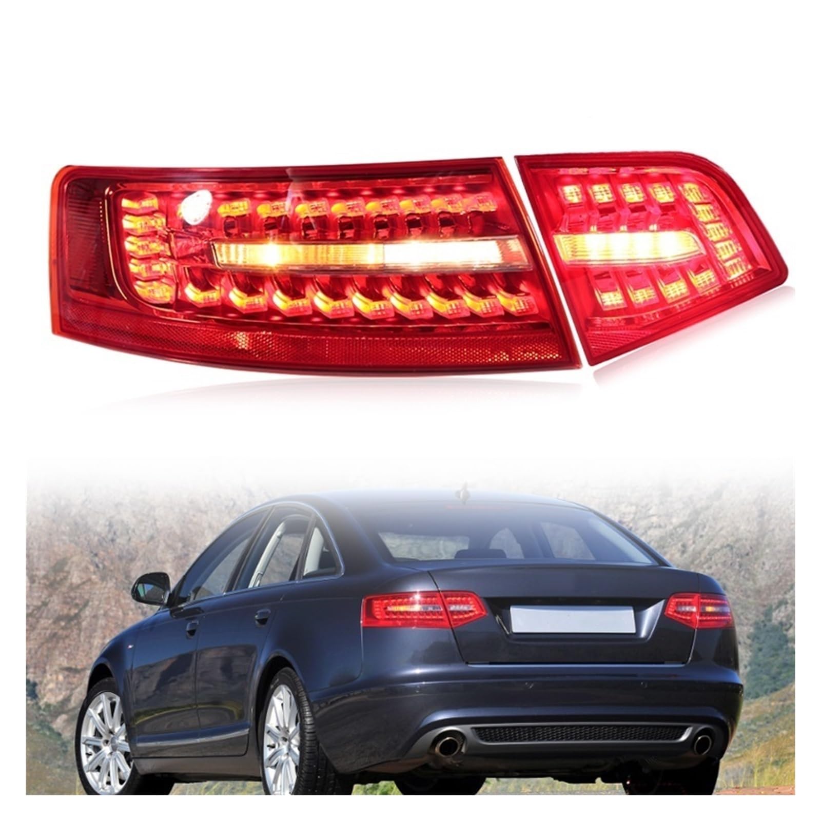 Lampada Fanale Posteriore Fanale posteriore A6 C6 S6 per Quattro RS6 per berlina berlina 2009 2010 2011 Lampada freno Gruppo fanale posteriore a(Inner left Side)