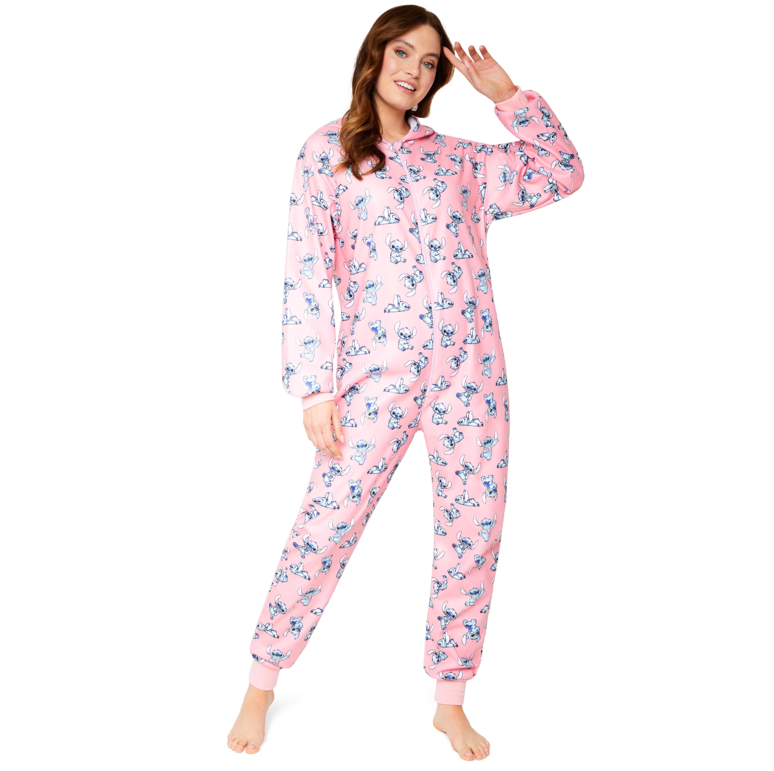 Disney Women's Multicolor Stitch Coral Fleece Onesie | Size: Medium