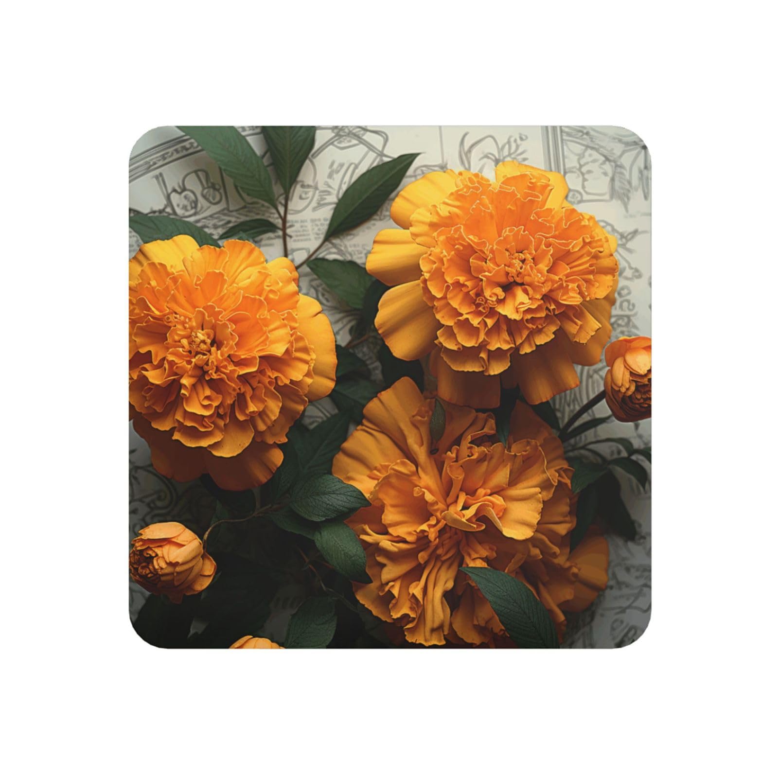 Fodpand Square Marigold Fridge Magnets, Strong Small Refrigerator Magnets Decorative Magnets For Kitchen Fridge Office Locker - Funny Magnetic Stickers Birthday Gifts