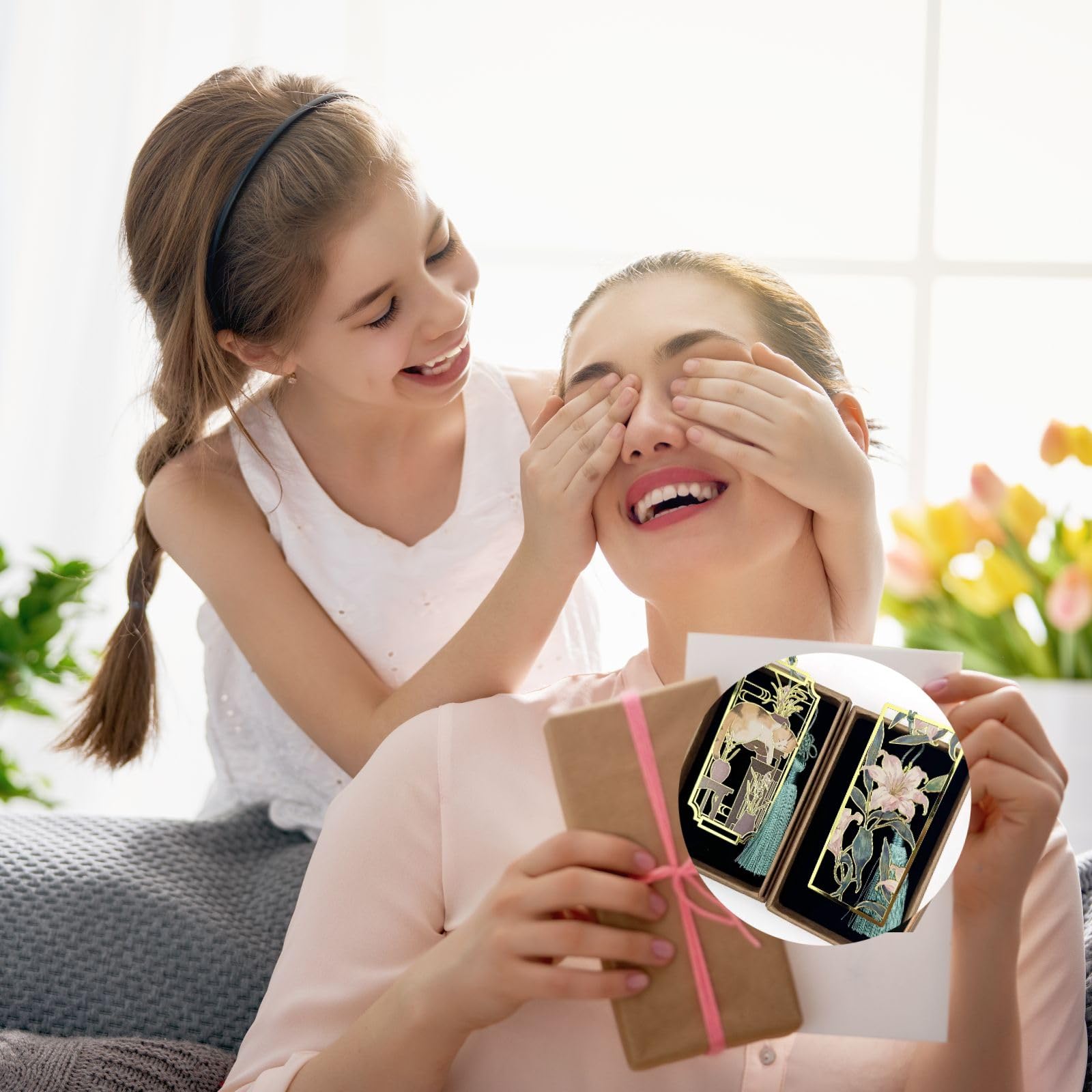 HEYMILA 2pc 2 Stück Premium Metall Lesezeichen mit Katzen & Lilie Blume - Ideale Club Geschenkidee für Frauen, Lehrer, Studenten, Parteien und Bücherwürmer