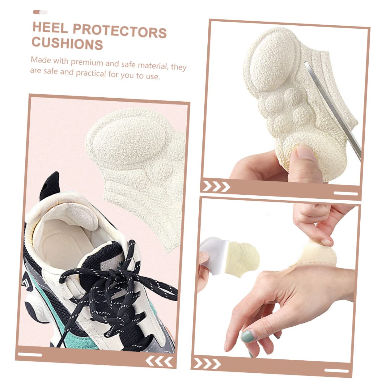 SOLUSTRE 20paare Fersenpolster Für Hohen Antirutsch Fersenpolster Zugeschnittene Einlagen Für High Heels Atmungsaktive Fersenliner Für Lange Und Tägliches Tragen