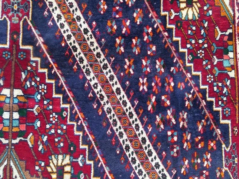 Hand Knotted 7x9 Afghan Turkoman Rug Vintage Style Traditional Turkish Large Area Rug for Bedroom & Living Room 288 x 210 cm