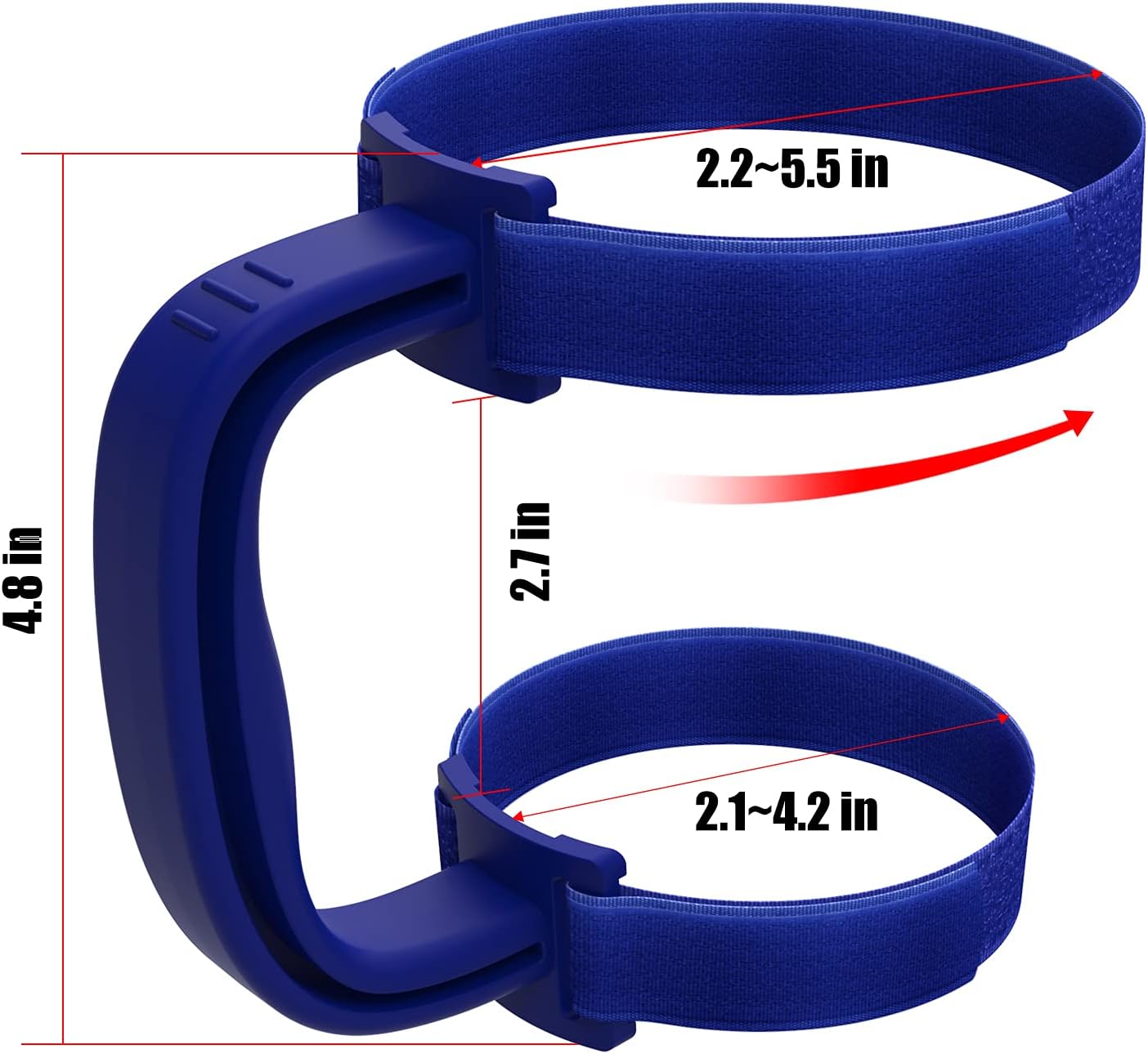 Adjustable Tumbler Handle for YETI 20 Oz 30Oz 40OZ, 20oz to 44 Oz RTIC, Ozark Trail, Simple Modern, SIC, SUNWILL, Tervis, Beast and More Brand Tumbler Cup Mug, NO Brand Limitid Dark Blue - Image 2