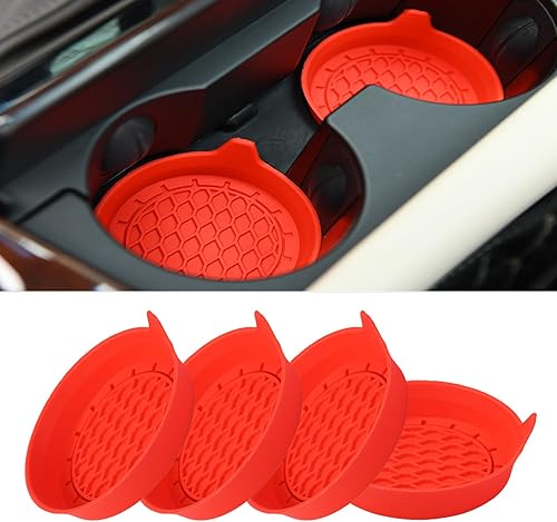 Paquete de 4 portavasos automotrices universales para automóvil, con aislamiento de silicona, impermeable, antideslizante, a prueba de derrames,
