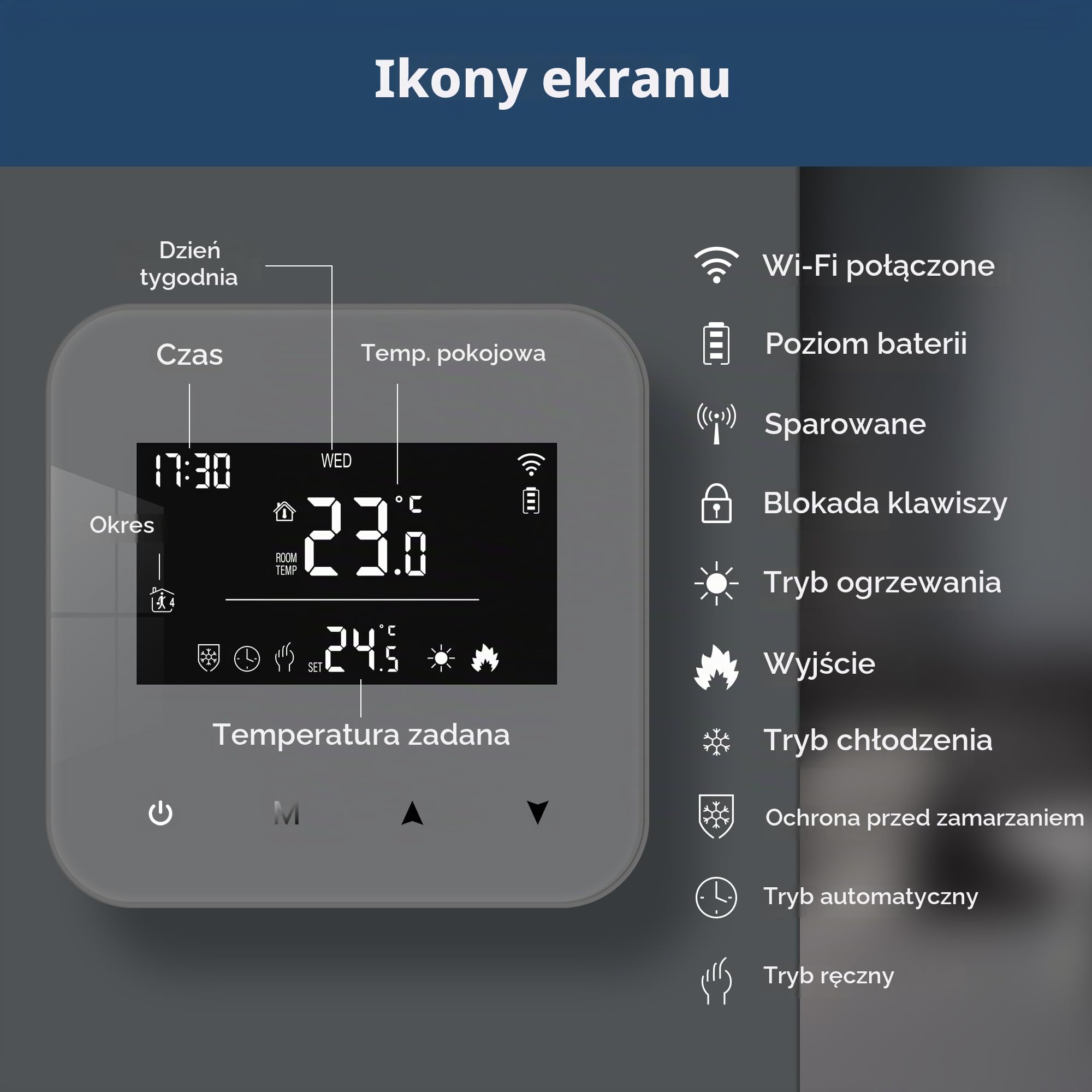 Beok Tuya inteligentny termostat ogrzewanie podłogowe Wi-Fi do wody, ogrzewania podłogowego i kotła gazowego, Tuya Smart, termostat pokojowy, termostat grzewczy, kompatybilny z Alexa Google Assistant