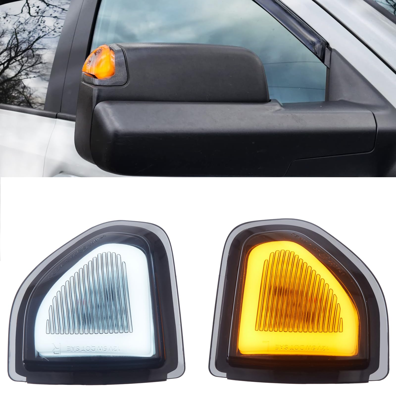 Amazon.com: Toixcvvwer Switchback Ram Side Mirror Turn Signal