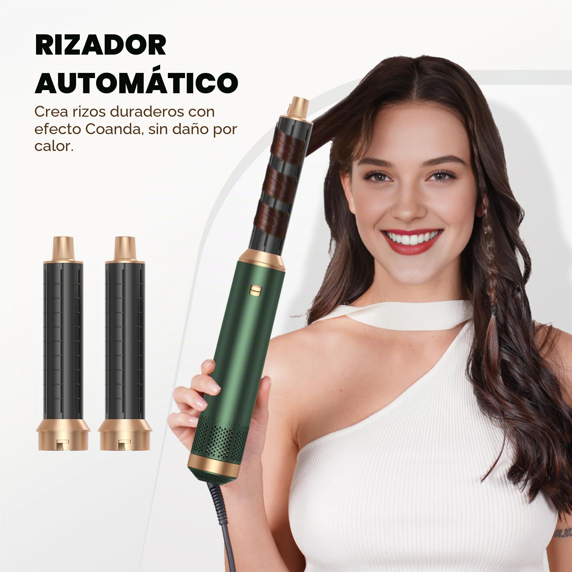 OKWRAP Secador 5 en 1 Secador Moldeador de Pelo Brochas para el peinado | 5 Cabezales Intercambiables 3 Temperaturas moldeador pelo Cepillo Secador Pelo uego de brochas para secar el cabello