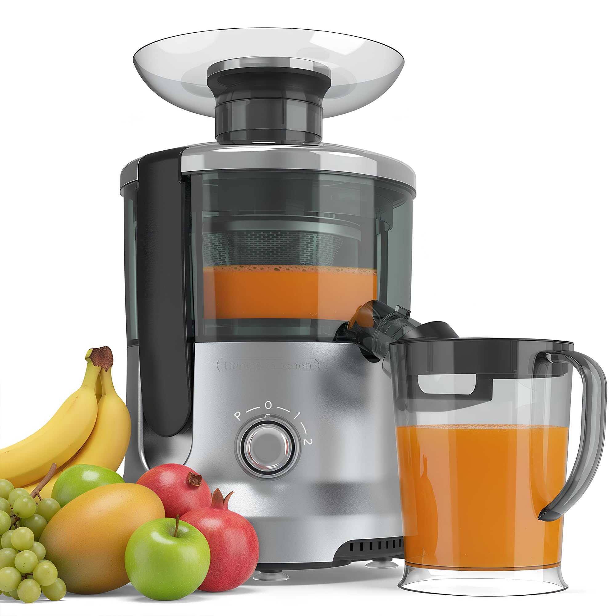 NEWBULIG Centrifugal Juicer 600W Juicer Machine with Feed Chute 17 000 RPM 3-Speed Juice Extractor for Whole Fruits