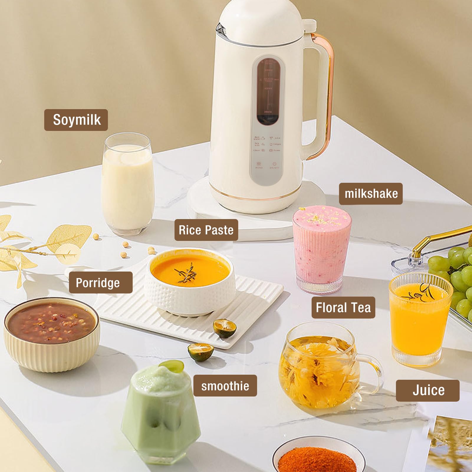 Almond Filter Machine No Filter Soy Milk Maker 900ML Soy Milk Maker Machine - Automatic Nut ...