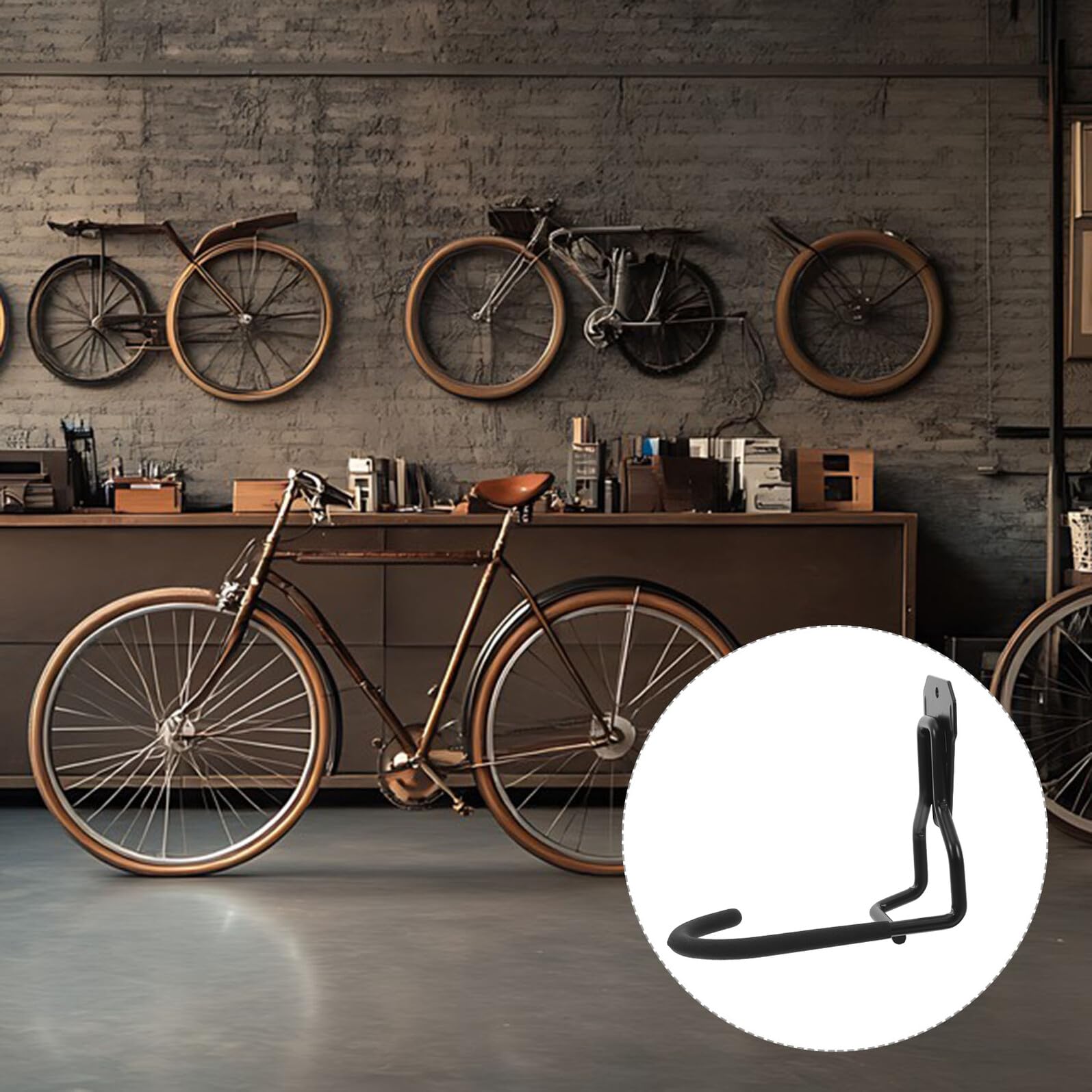 SHINEOFI 4 Pezzi Ganci da Muro per Garage Portabici Resistente in Ferro per Organizzazione Supporto Multifunzionale per Appendere Biciclette e Utensili Design Moderno e Facile da Installare
