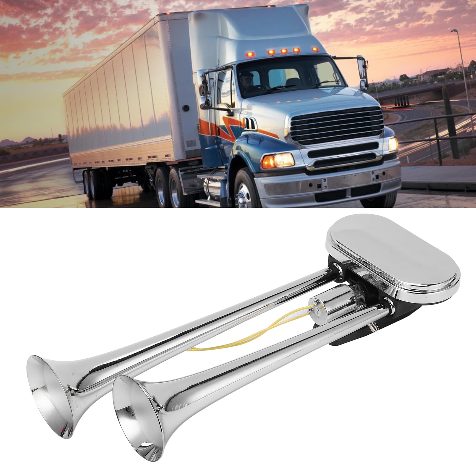 Tromba ad Aria in Acciaio Inox 150dB - 24V DC per Camion, Barche e Treni