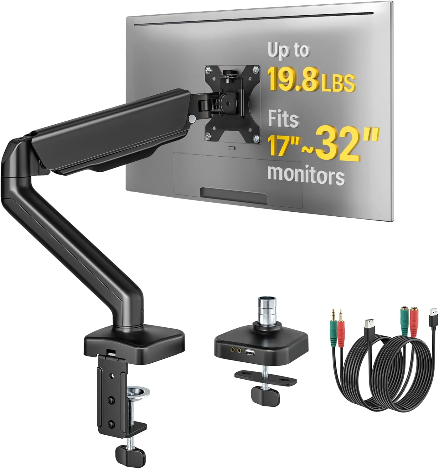 MA1013UCBK Dual Monitor Arm with Internal Cable Sleeve