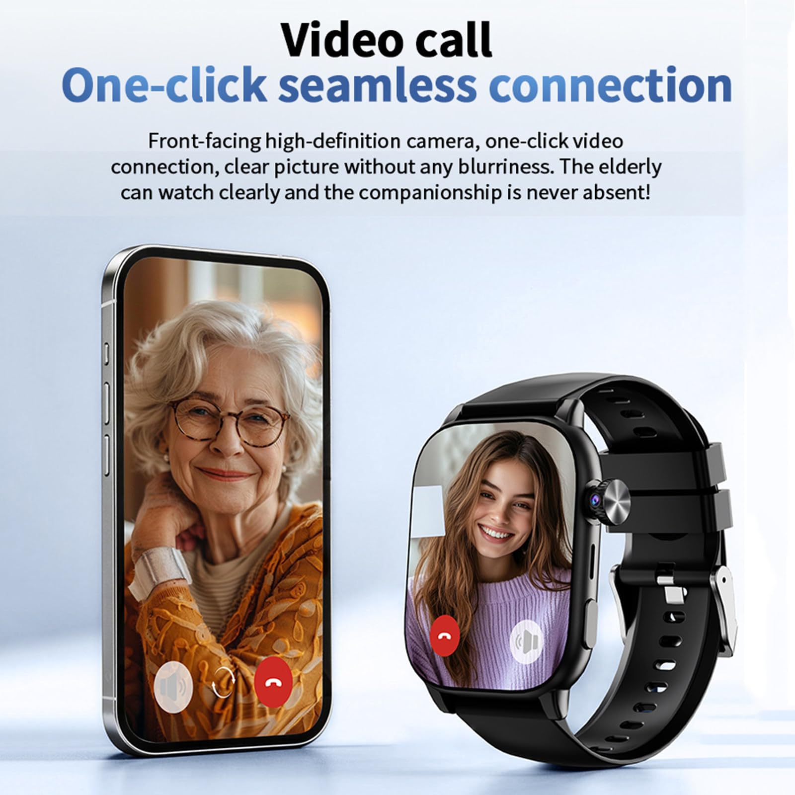 Smartwatch con Rilevamento Cadute per Anziani B | Smartwatch Con Tasto Sos E Localizzazione Gps per Persone Affette Da Demenza O Alzheimer, Con Funzione Videochiamata