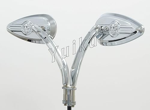 Espejos universales cromados y negros con calavera para Yamaha FZ-09 2014-2017FZ1 N 2006-2015XSR