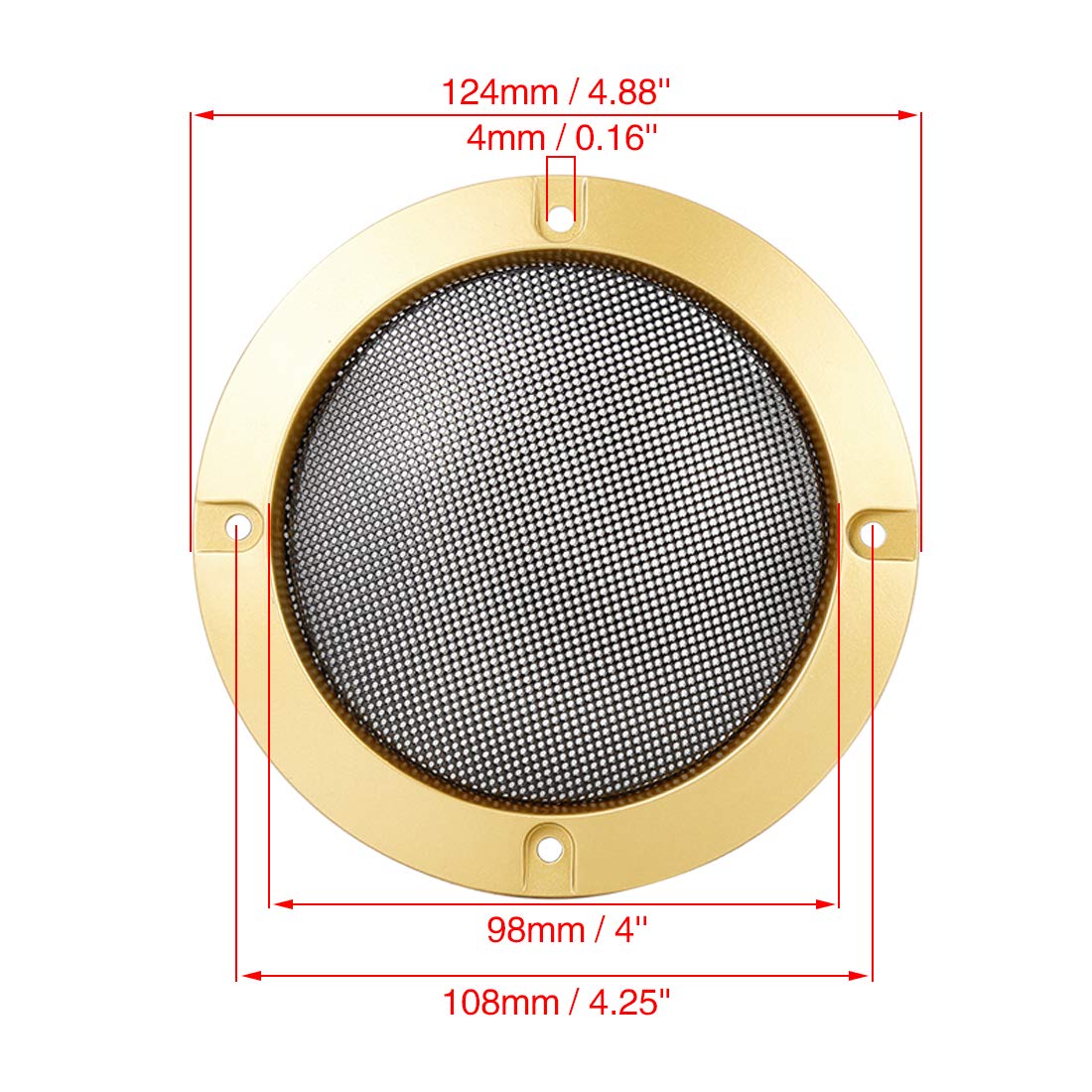 Amazon | uxcell スピーカーカバー スピーカーグリル カバー 124x12mm