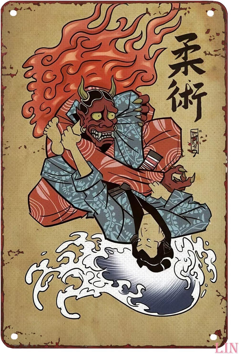 Kwqdozf F10 12X16inch Metal Wall Art For Bedroom - Jiu-Jitsu Techniques Fighting Martia