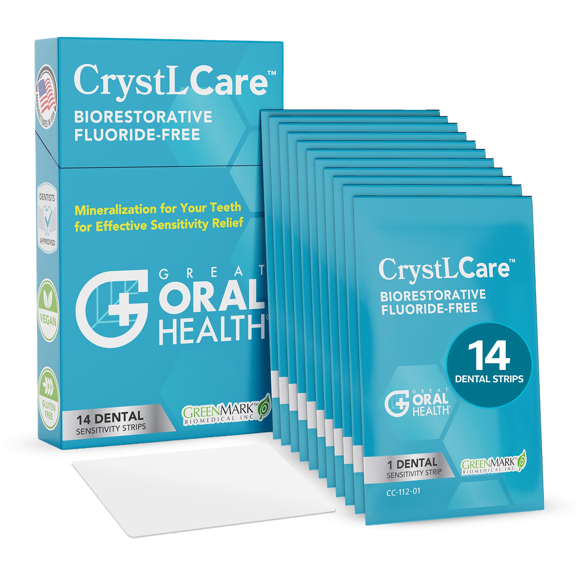 CrystLCare Tooth Sensitivity Treatment for Lasting Relief for Adults & Kids – Sensitive Teeth Dental Strips for Nano Hydroxyapatite Enamel