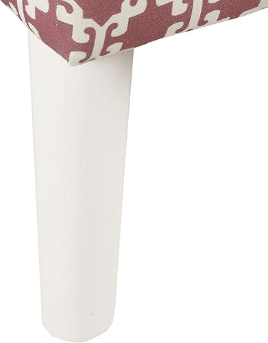 Miniatura 7 de HomePop Silla deslizadora sin brazos moderna juvenil, celosía rosa y blanca