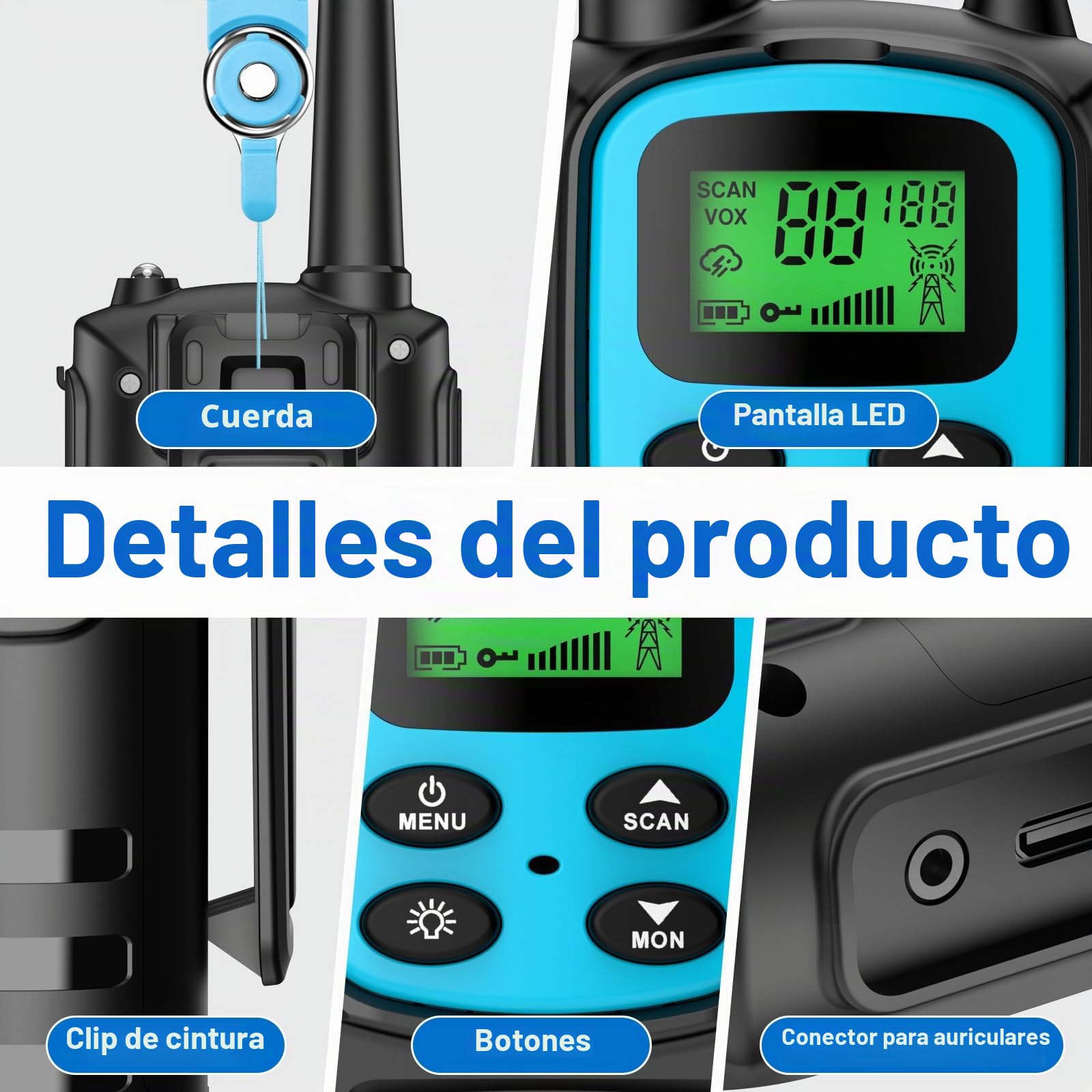 Walkie Talkie Recargable, Walkie Talkie Niños Largo Alcance