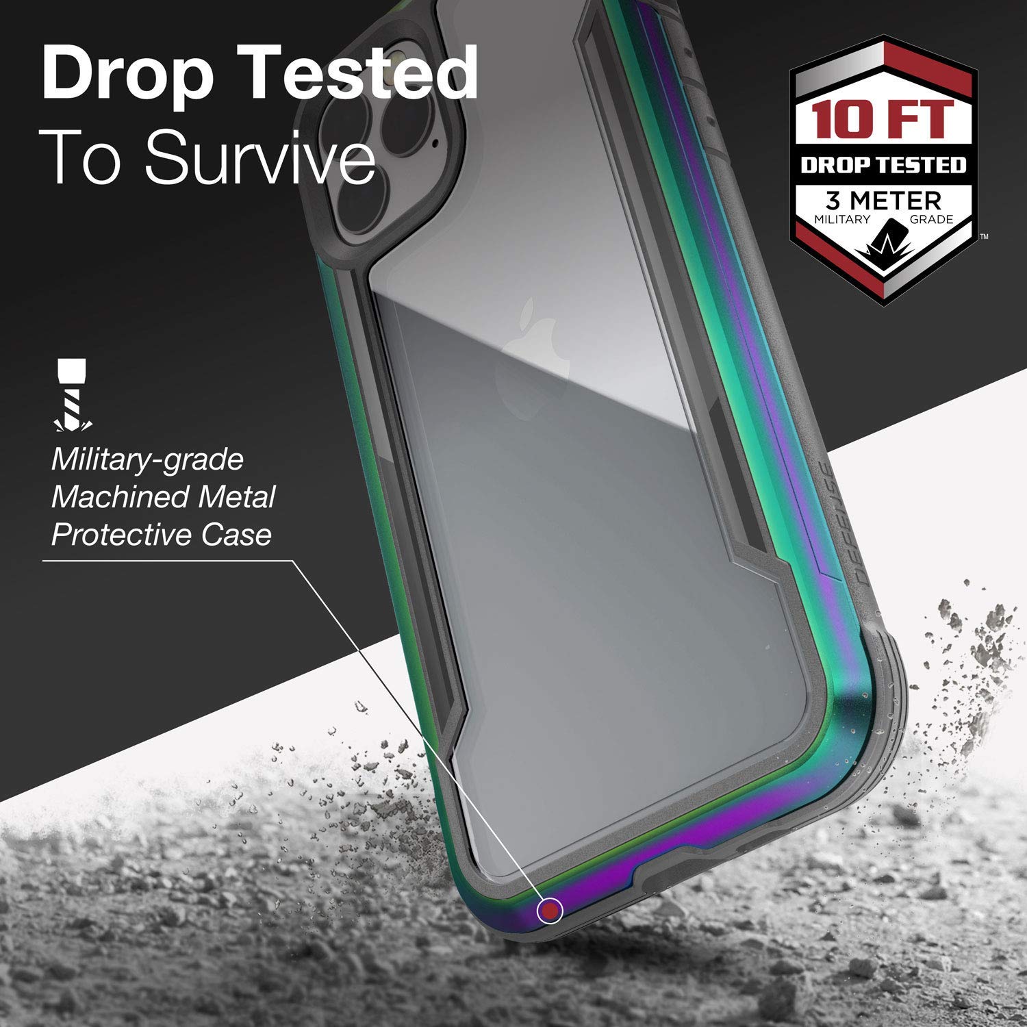 YmhxcY Case for iPhone 11 Pro, 3-in-1 Anti-Drop Protective Case for Apple iPhone 11 Pro 5.8 Inches, Black/Grey