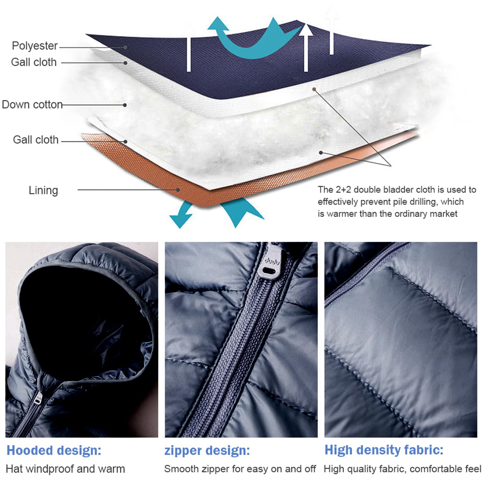 Doudoune Enfant Courte Veste Matelassée en Coton de Couleur Unie Manteau Hiver à Capuche à Manches Longues pour Garçon Fille