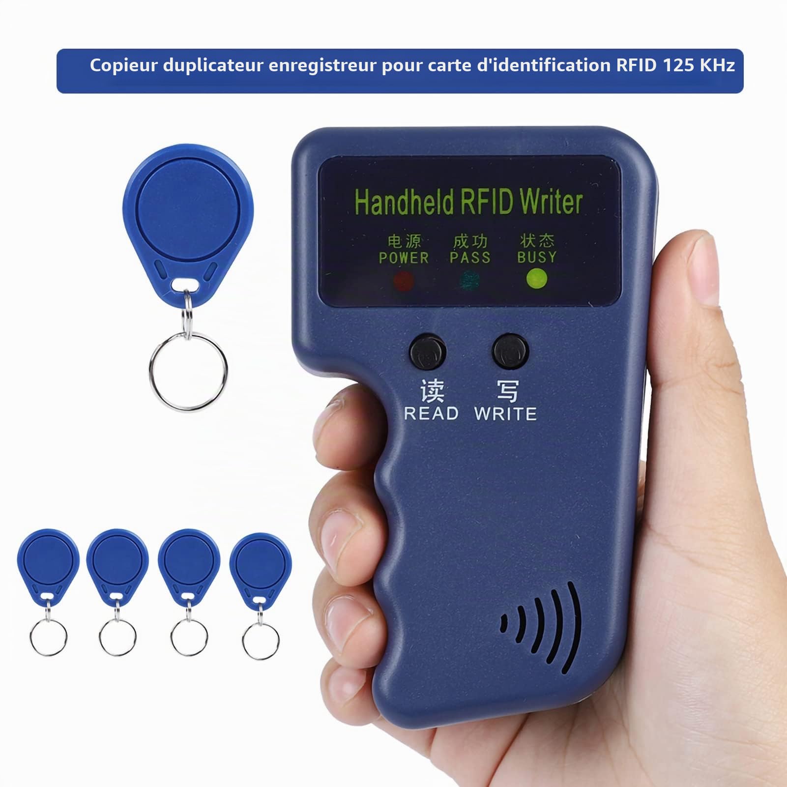 Syrisora ​​– Graveur et Copieur Portatif, Duplicateur pour Carte d'identité RFID 125KHz avec 5 étiquettes