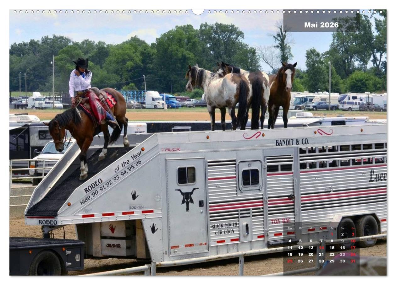Faszination Rodeo (Wandkalender 2026 DIN A2 quer), CALVENDO Monatskalender: Aktionsreiche und stimmungsvolle Bilder aus der Welt des Rodeosports (CALVENDO Sport)