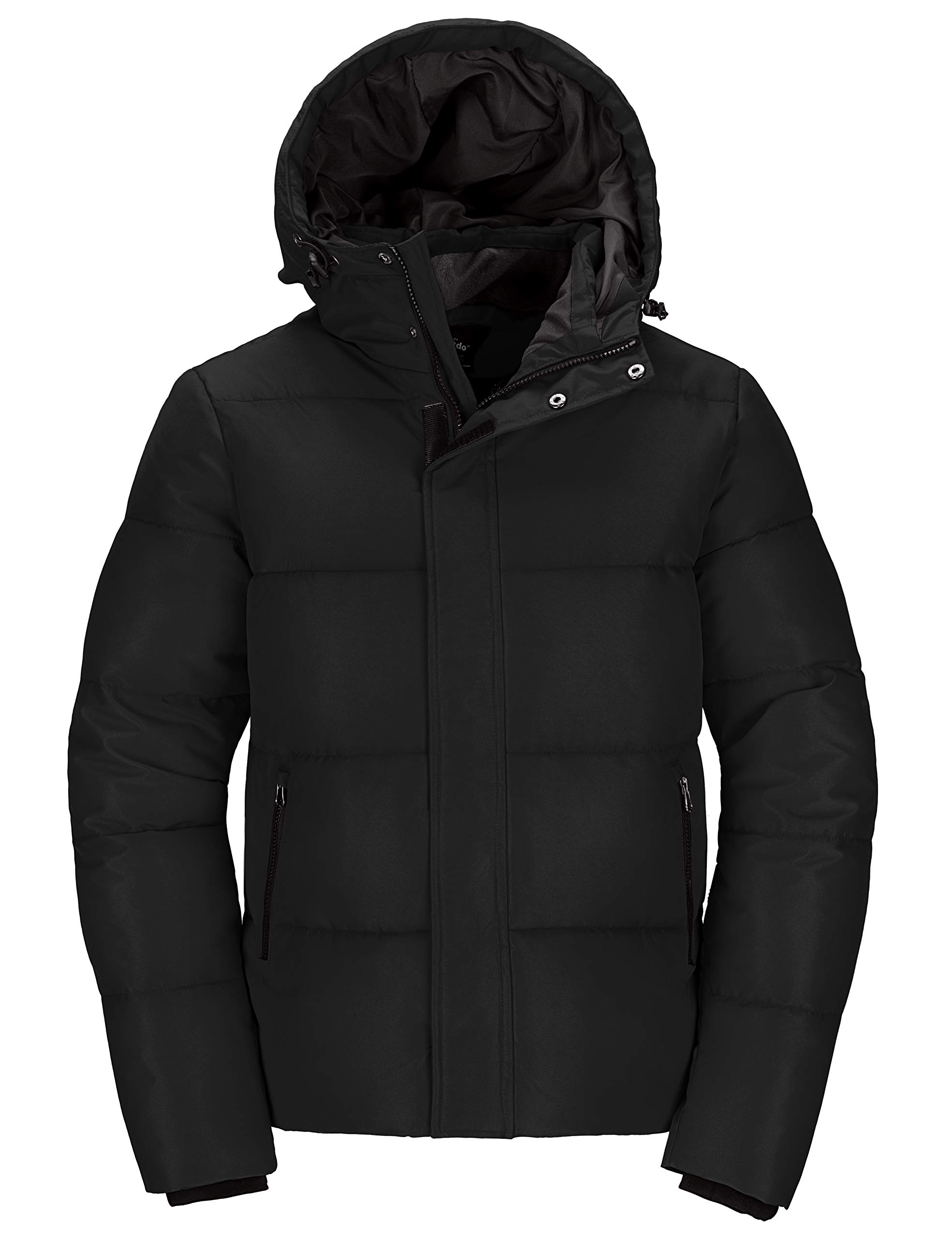 wantdoMen's Waterproof Winter Coat Warm Puffer Jacket with Removable Hood