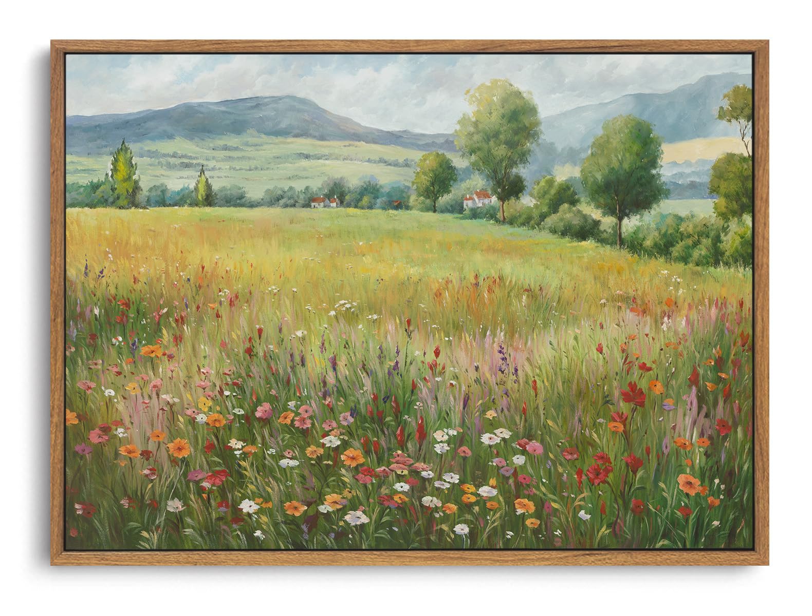 OIQArtOIQ Framed Canvas Wall Art,Vintage Decor,Landscape Nature Country Wildflower Paintings Farmhouse Pictures Modern Artwork Rustic Fall Flower Prints Cottagecore Office Living Room Bedroom Bathroom — view 66