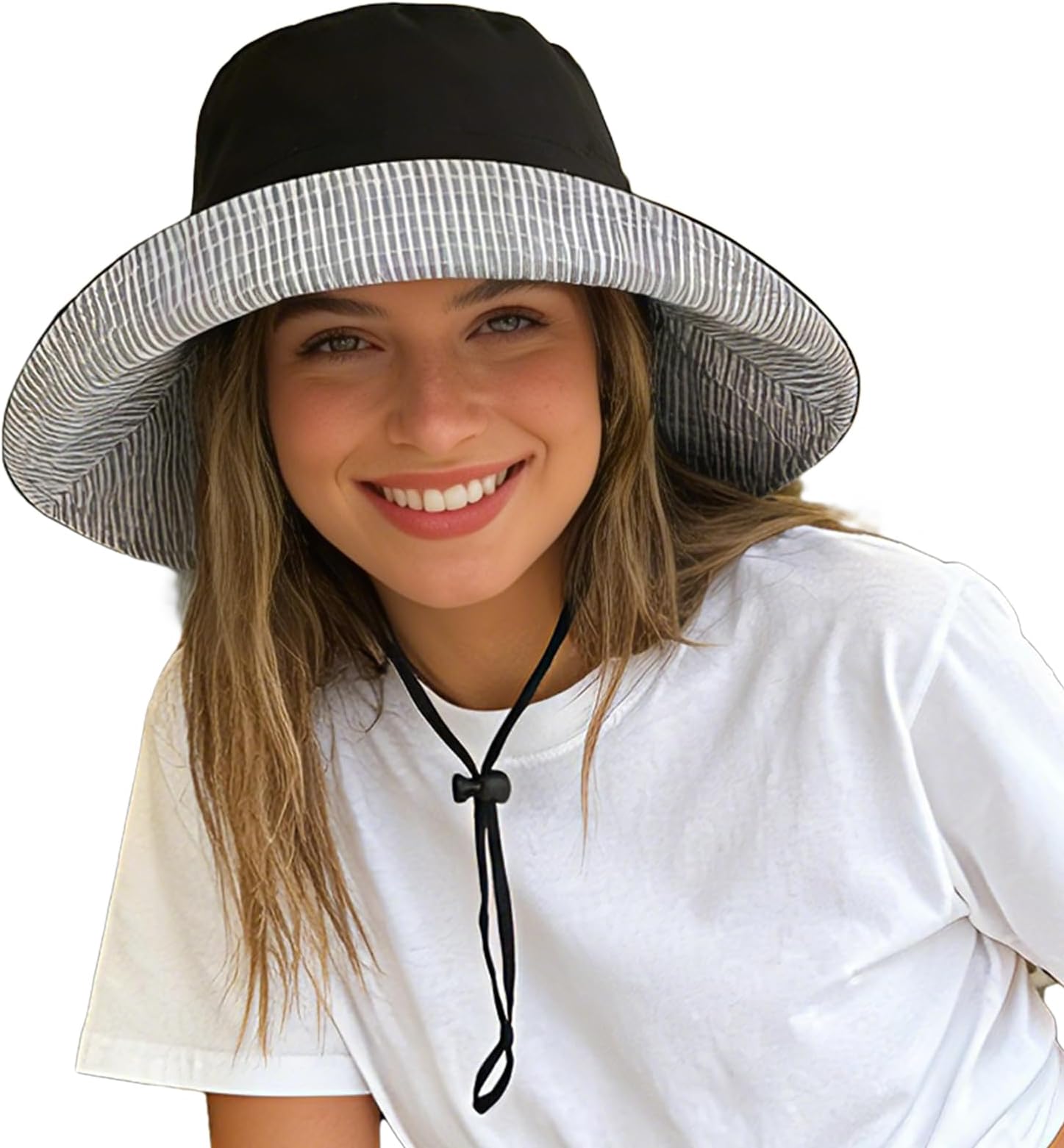 Sun Hats for Women Wide Brim Foldable Beach Hat UV UPF50+ Summer Sun Protection Bucket Hat for Outdoor, Gardening, Travel