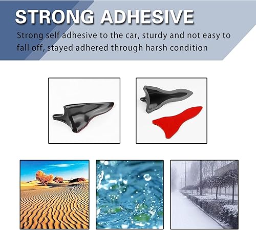 Miniatura 9 de Flygun 10 antenas de simulación de cola de aleta de tiburón para automóvil, difusor de techo antiestático de ABS autoadhesivo, estilo EVO,