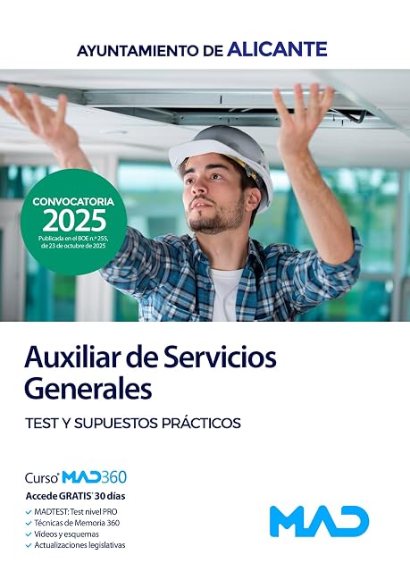 Portada de Auxiliar de Servicios Generales Test y Supuestos Prácticos Ayuntamie