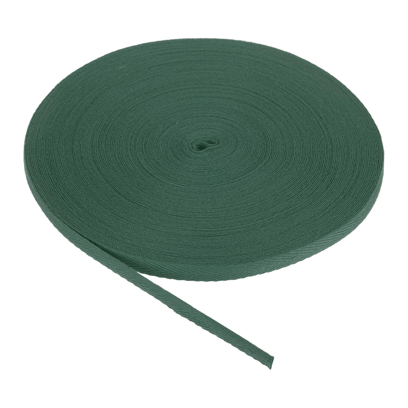 PATIKIL Cotton Twill Tape 6mm 23m Cotton Ribbon Bias Binding Tape Herringbone Webbing Trim for Sewing Gift Wrapping Dark Green
