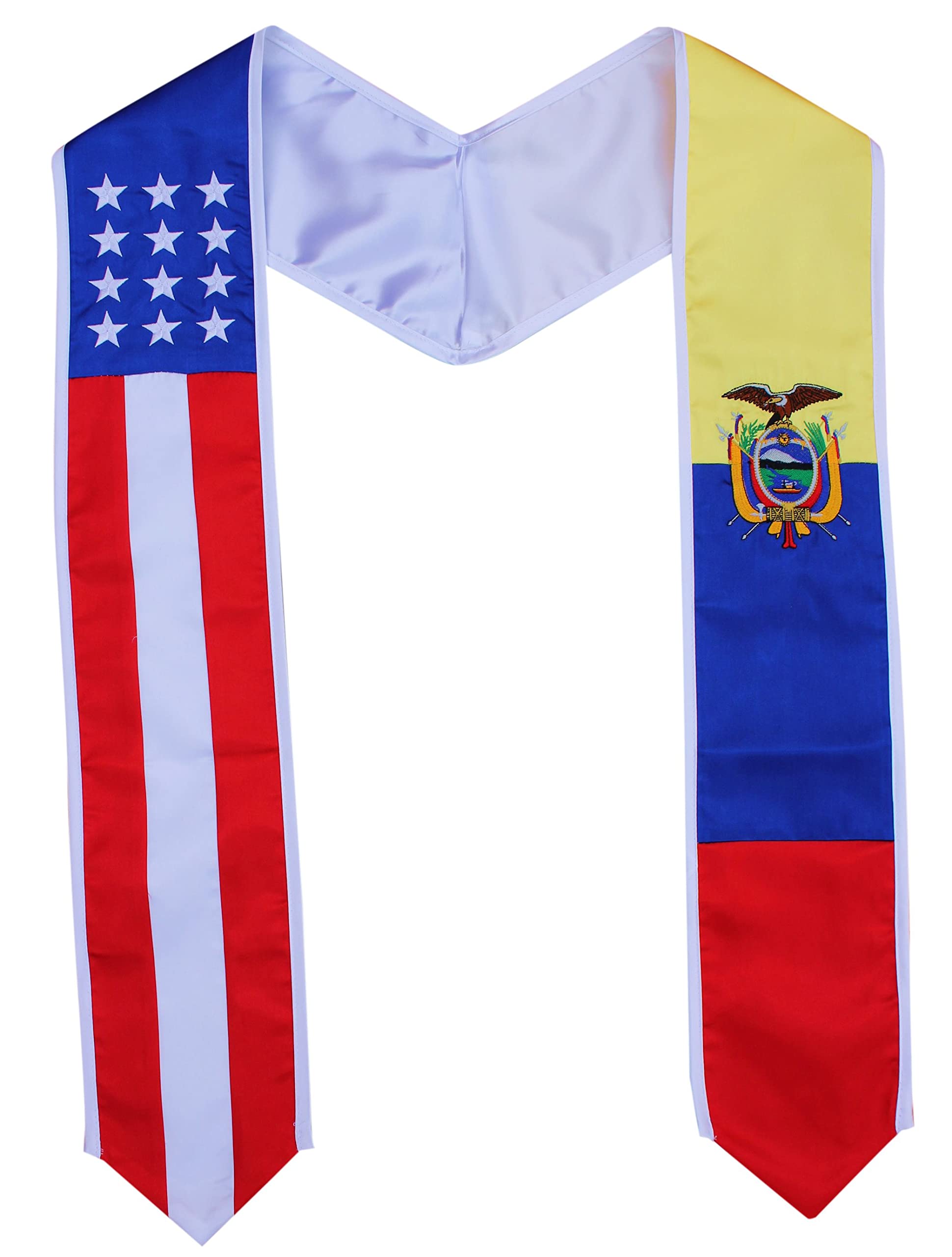 Del Mex Graduation Combo USA Country Flag Stole Sash Scarf Graduate Pride