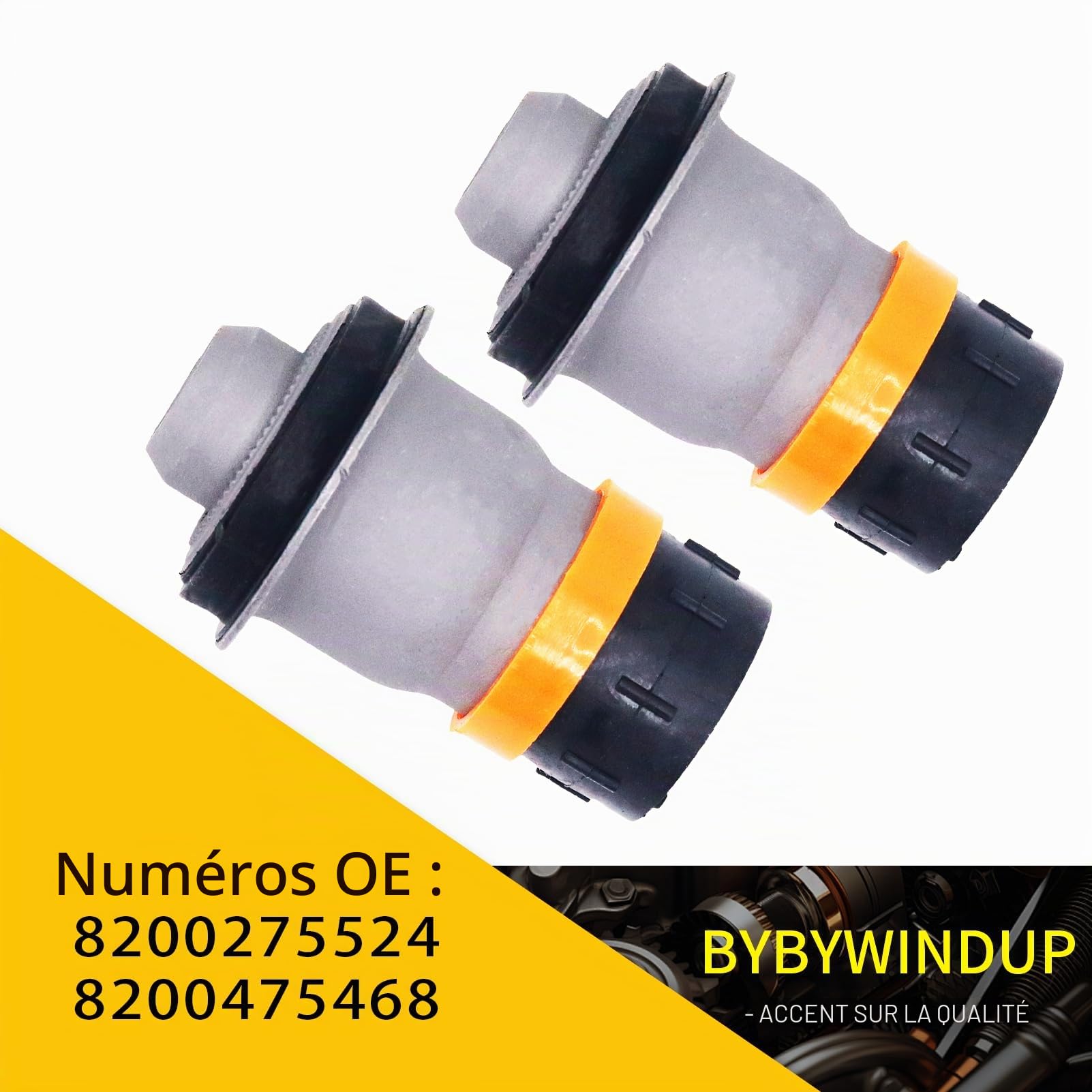 2 pièces Silent Bloc de douilles arrière du sous-châssis avant du moteur compatibles avec Renault Megane II Scenic II Remplacement pour 8200275524 8200475468