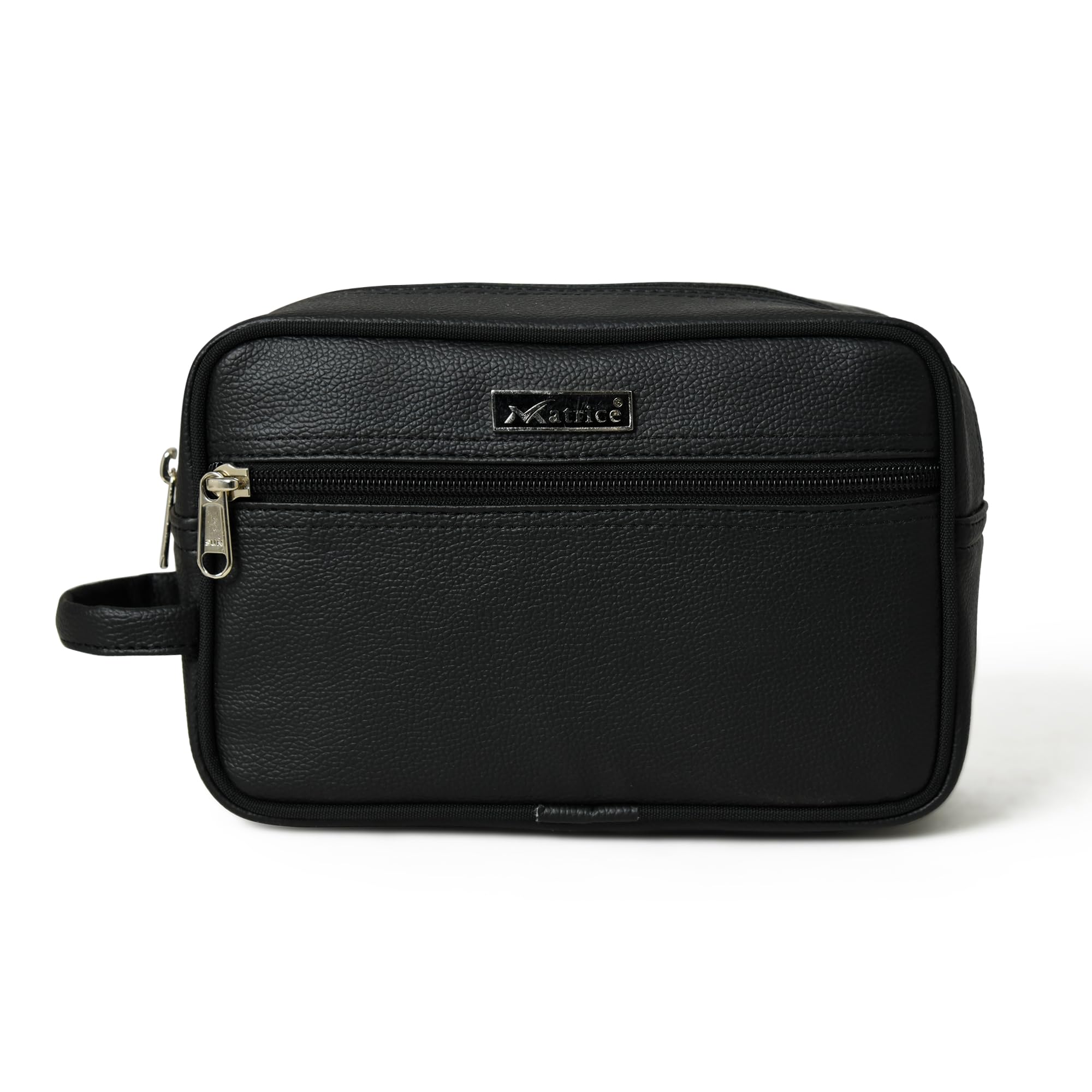 Faux Vegan leather Toiletry Bag for Men & Women Makeup Pouch, Travel Essentials Travel Organizer Travel Pouch for Men for Travel Kit for Toiletries, Wash Bag - Black,-image-12