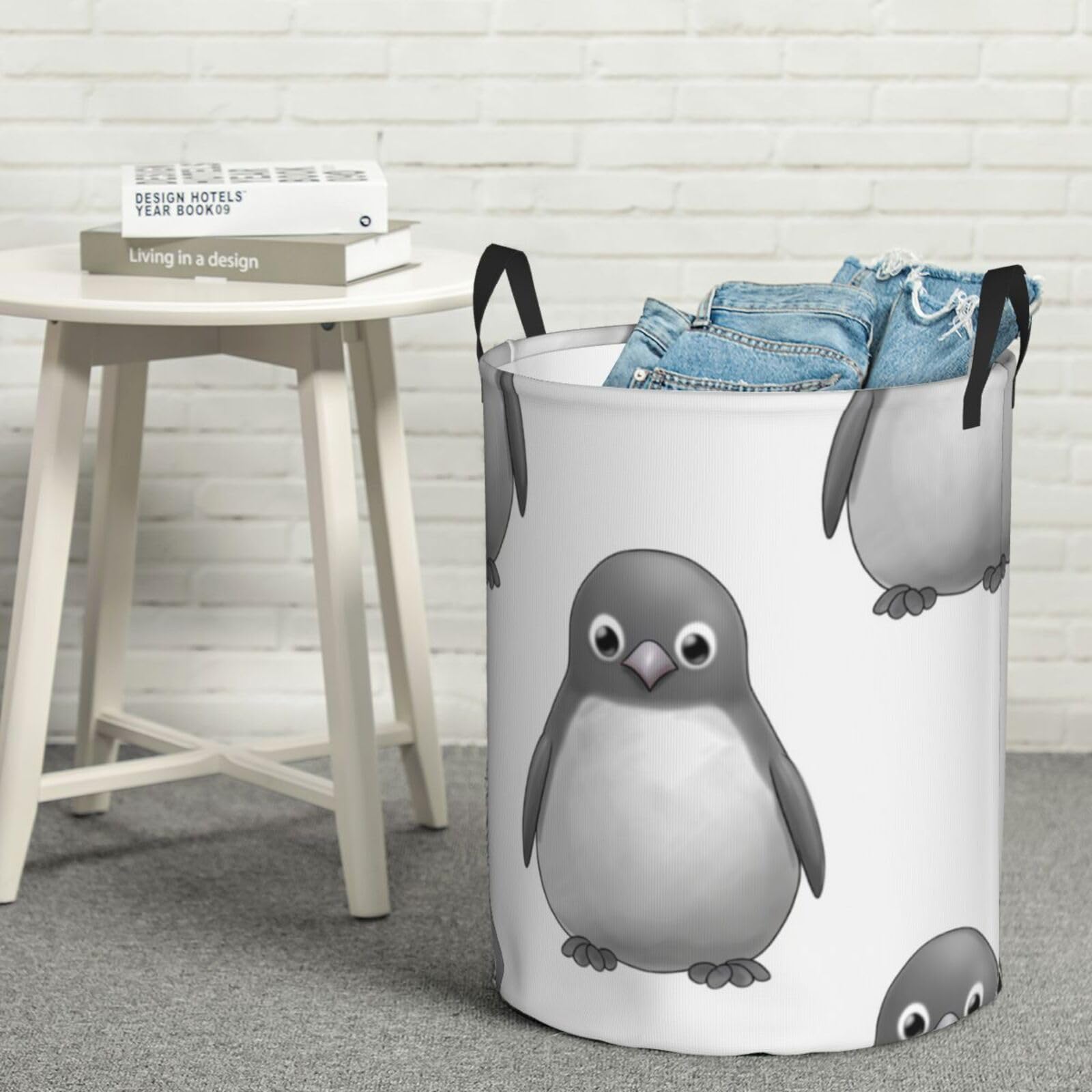 Sac de rangement pour chambre à coucher en tissu gris pliable