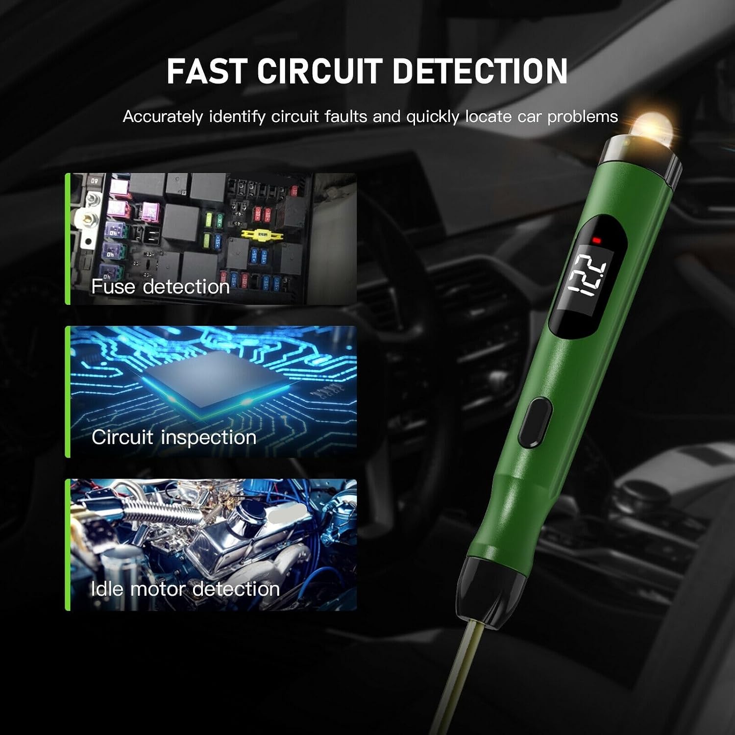 Voltage Meter, Automotive Circuit Tester Digital Display Load Polarity Voltage Test Pen