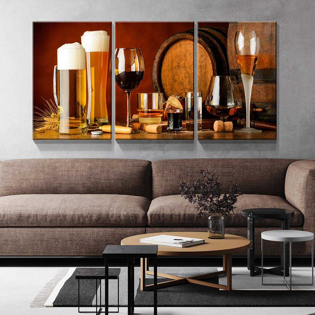 Amazon.co.jp: Denozer 3パネル キッチンキャンバス ウォールアート