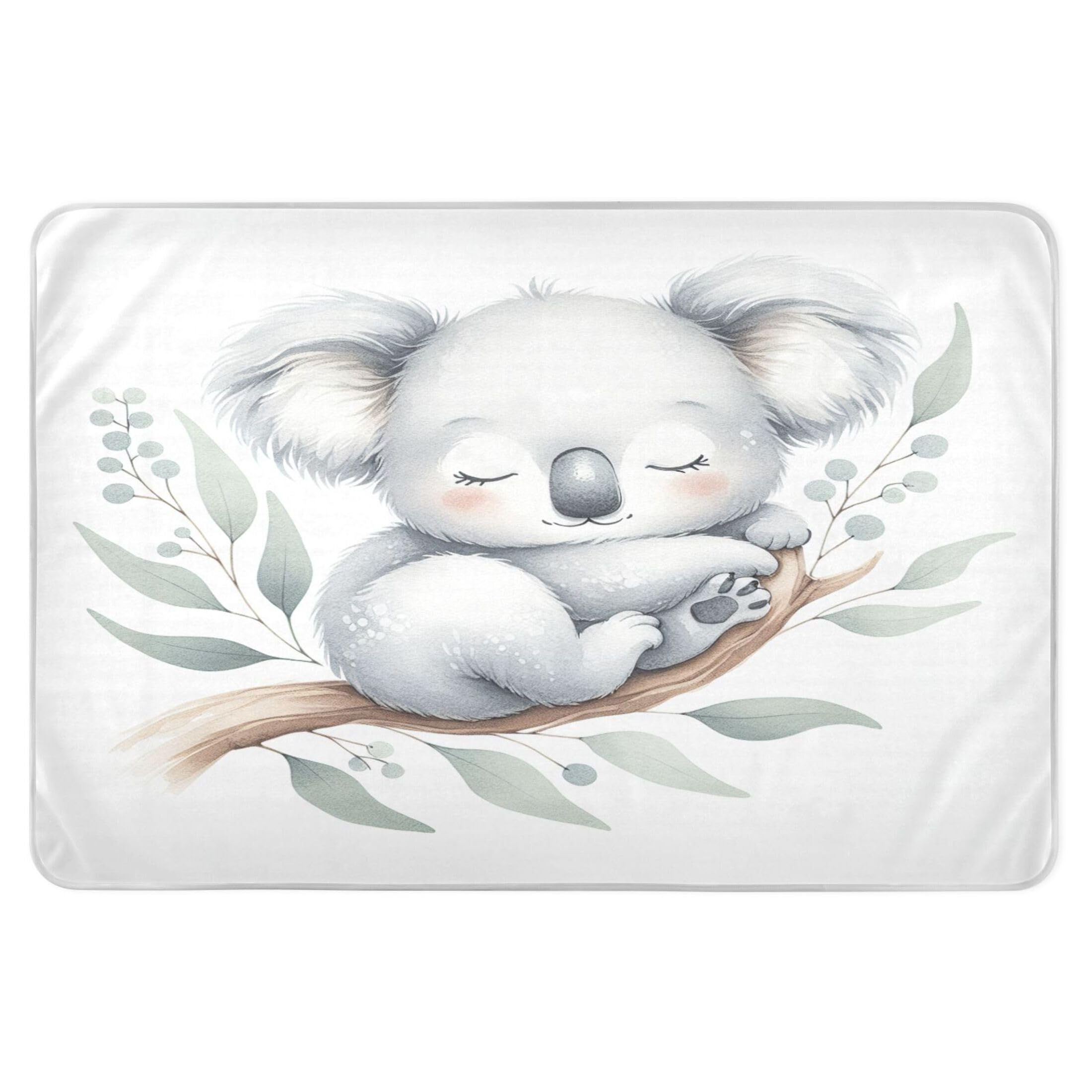 Takiito Cute Little Koala Bed Pad Reusable Bed Underpad Washable Waterproof Leak-Proof Quick Dry Incontinence Pee Pad for Toddlers Kids Adults Pets 34x52 in
