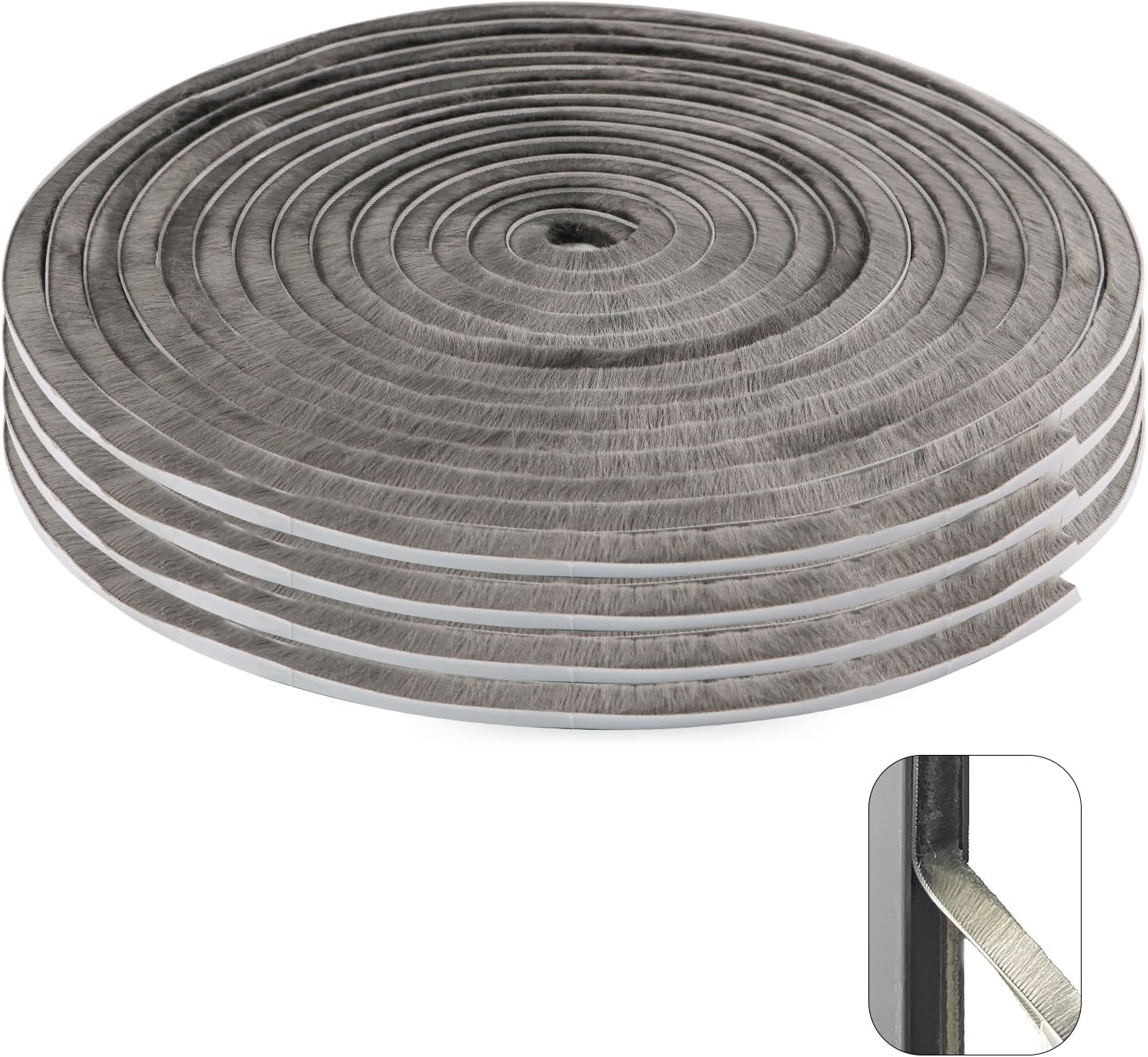 Soundproofing Weather Stripping Door Seal Insulation for Doors Frame and Windows Heat Blocker 33 Ft x 0.35" Wide x 0.35" Thick Self-Adhesive Tape