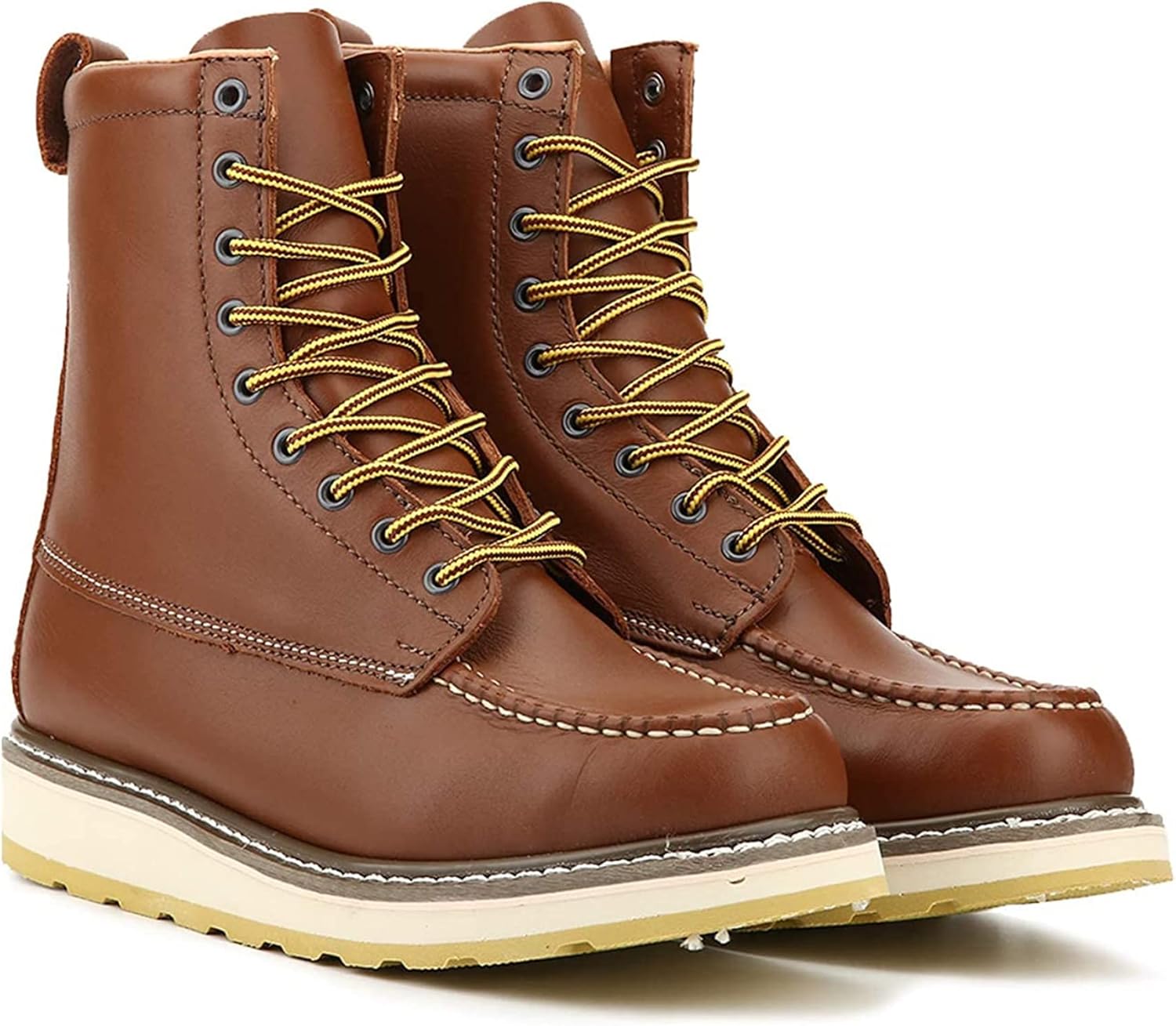 Work Boots for Men, 6" & 8" SureTrack Soft Toe Slip Resistant Moc Toe Mens Work Boots 84994/86994 - Image 2