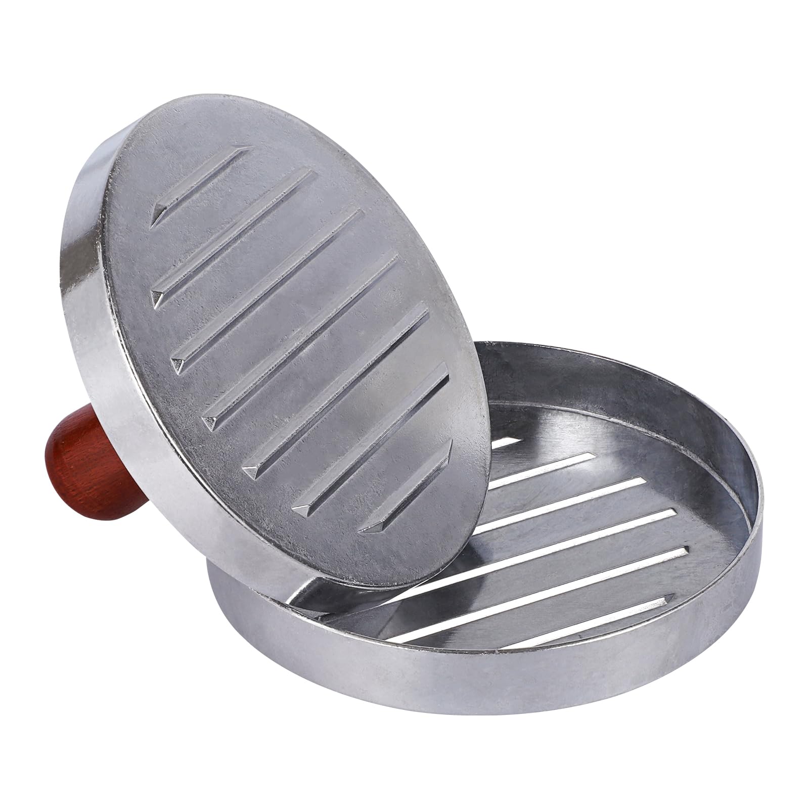 Prasa do hamburgerów, nieprzywierająca prasa do hamburgerów, prasa do hamburgerów, z aluminium, do grilla, hamburgerów, Ø 11,5 cm
