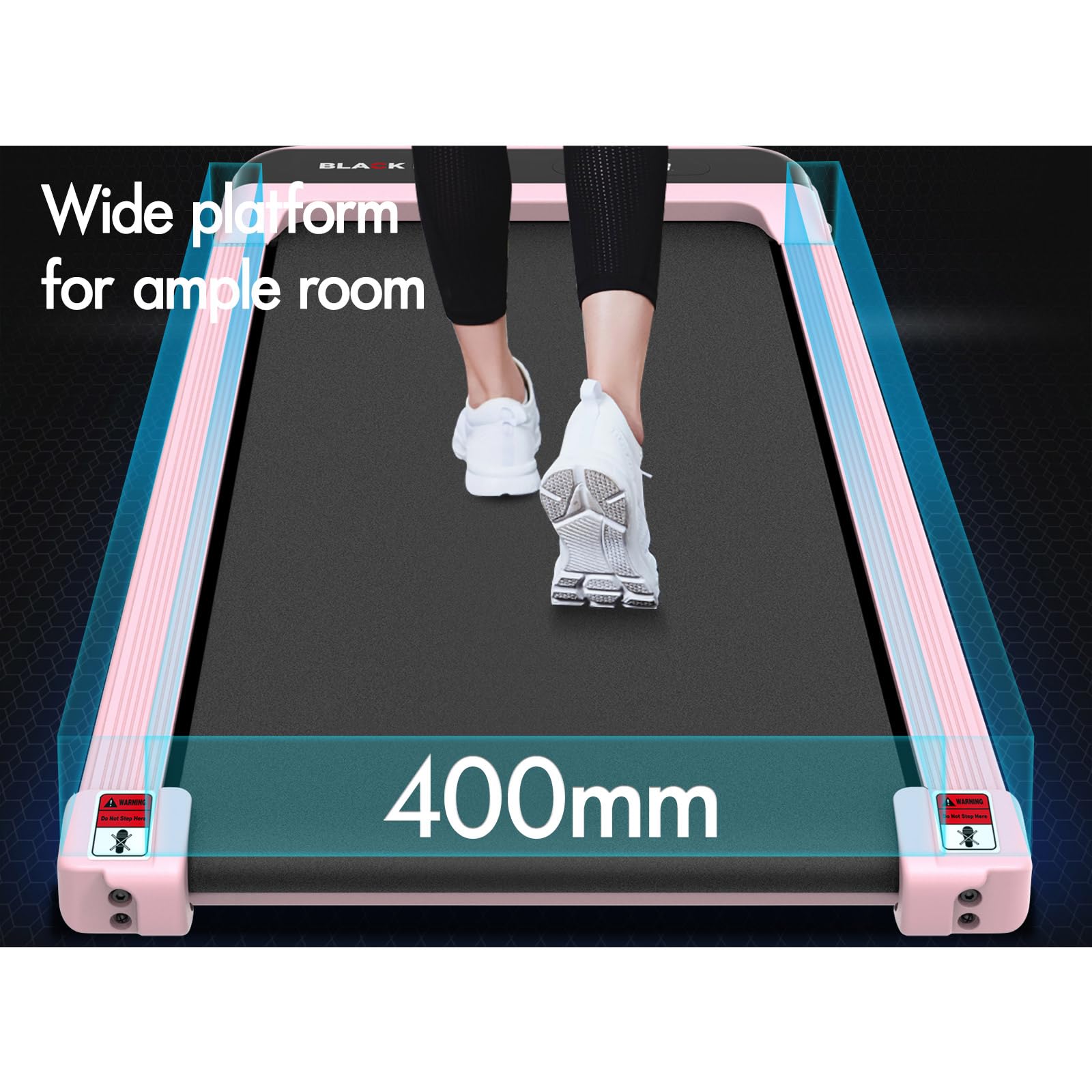 BLACK LORD Walking Pad 3.2HP, tapis roulant per casa, tapis roulant sotto scrivania con display a LED, altoparlante Bluetooth e controllo wireless, macchina da corsa con inclinazione a 2 livelli, 1-10
