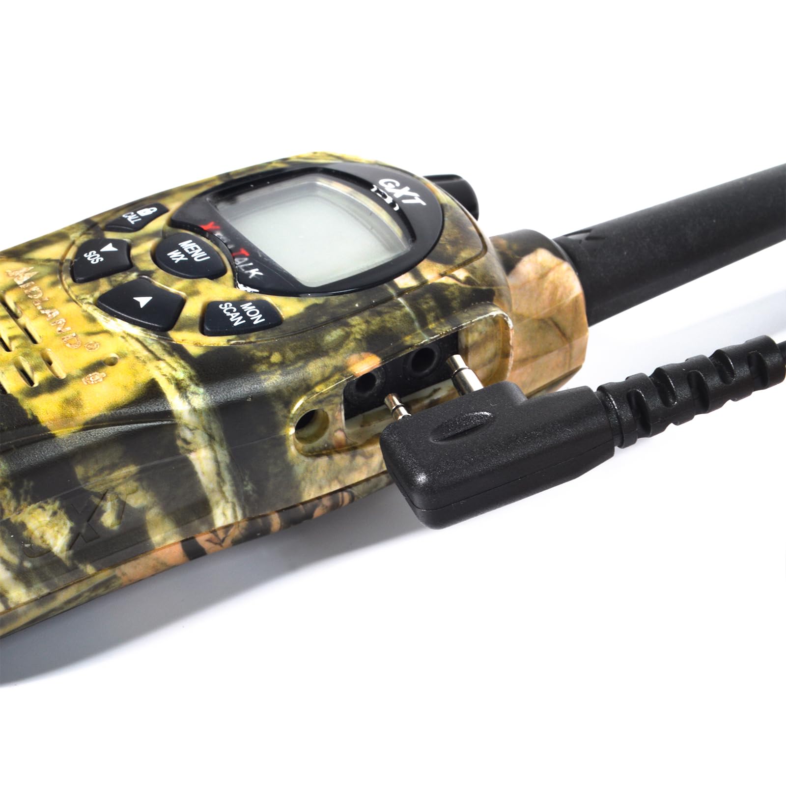 UAYESOK | Cuffie PTT a forma di G | 2 poli per radio | Compatibile con Midland walkie talkie serie Midland G7 Pro G8 G9 Pro M24 M24 Plus M48 M99 G6 XT G7 XTR (2 pezzo)
